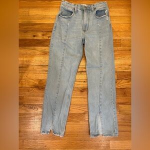 Abercrombie & Fitch Women's High Rise Jeans in Light Blue, slight bottom size 2S